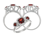 Buy Sterling Silver Roll Tide Garnet and CZ Ring
