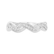 14K White Gold 0.15 ctw Diamond Stackable Band